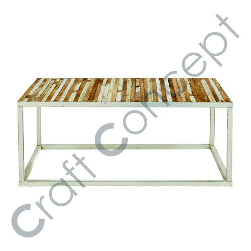 Wood & Iron Coffee Table No Assembly Required