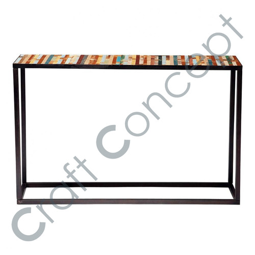 Wood & Iron Reclaim Console Table No Assembly Required