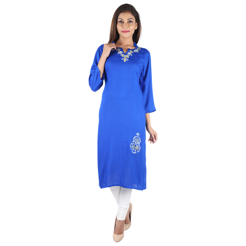 Blue Rayon Designer Kurtis