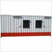 Portable Prefabricated Bunk House - Mild Steel, 15 To 25 Feet Long, White Red Color | Two Swing Doors, Longer Lifespan, Two Windows, Modular Design