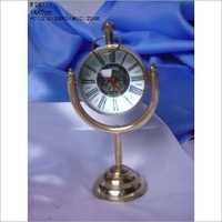 White And Silver Office Table Clock