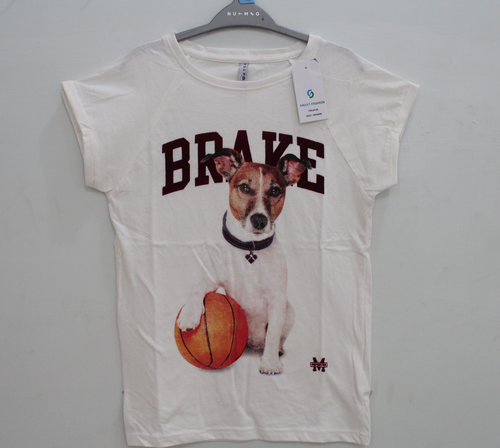 Girls Round Neck Printed T-Shirt - 180-200 GSM Bio-Washable Polyester Attractive Prints White Color Short Sleeves Sizes 7-14 Years