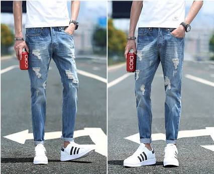 Men's Casual Jeans - Soft Cotton, Sizes: S, M, L, XL | Mid Rise Waist, Moisture Absorption, Stylish Pockets