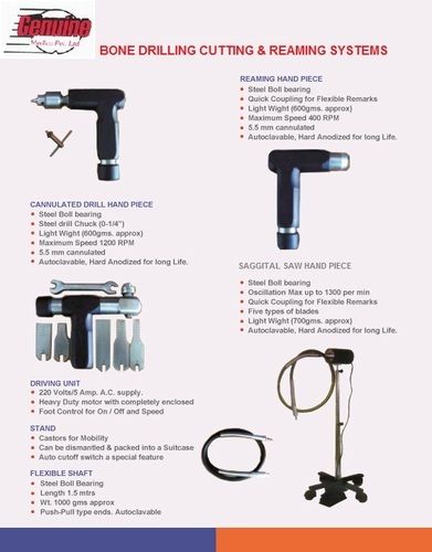 Bone Drilling Cutting Reaming Systems