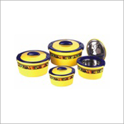 Hot Pot - Plastic & Stainless Steel, Multiple Sizes, Yellow | Durable, Heat Retentive, Double Walled, Snap-On Lid, Easy to Clean