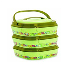 Hot Pot - Plastic 10x10x12 in Green, 3-Layer Stackable Design, Portable with Handle