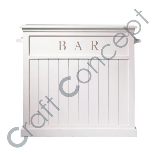 White Solid Pine Wood Bar No Assembly Required
