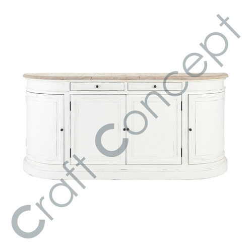 Solid White Wood Buffet No Assembly Required