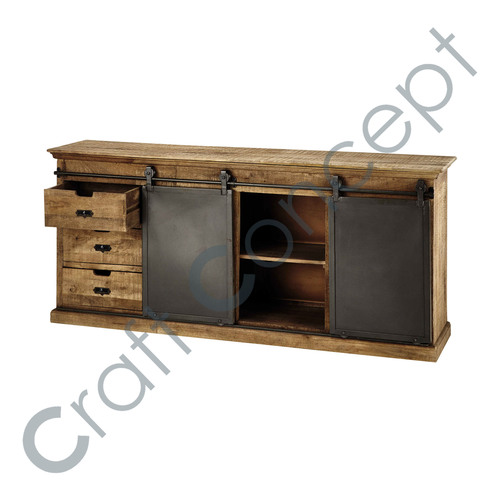 Solid Mango Wood Buffet No Assembly Required