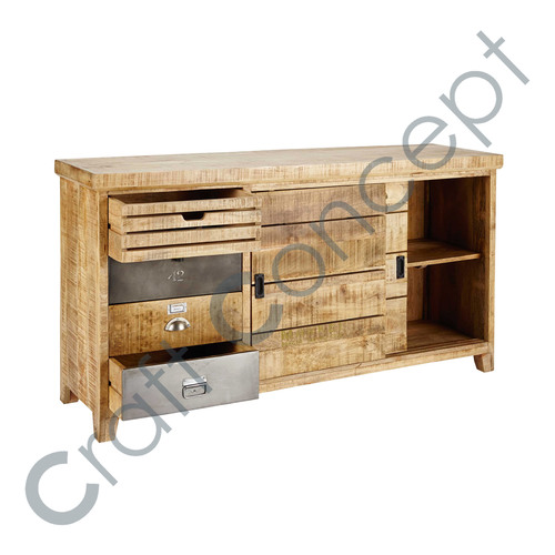 Solid Mango Wood Buffet No Assembly Required