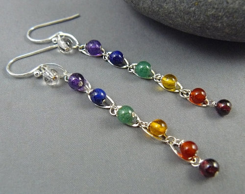 Gemstone Chakra Earrings