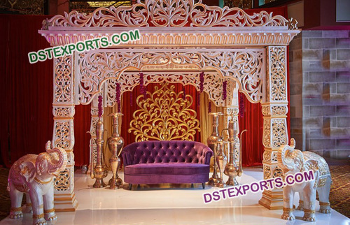 Heavy Carved Fiber Mandap