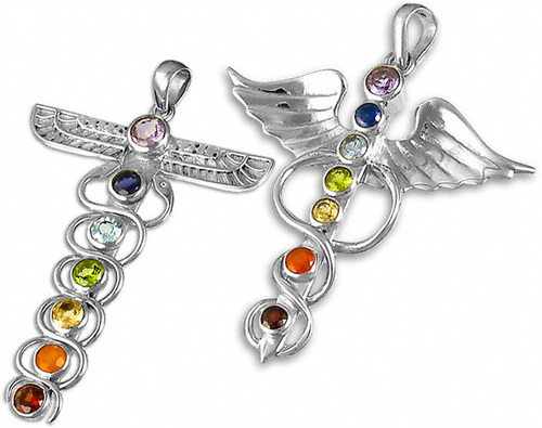 Chakra Caduceus Pendant