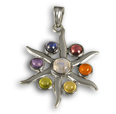 Sun Chakra Pendant Sterling Silver