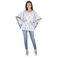 Mix Colours Cotton Hand Block Print Beachwear Kaftan Top