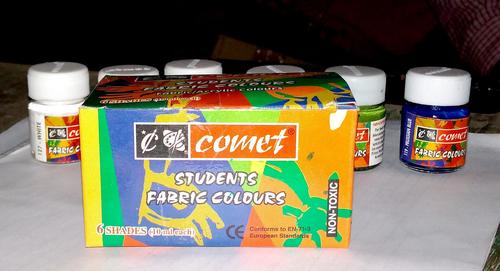 Fabric Colours - Acrylic Fabric Paint Set , 6 Small Bottles in Multicolor for Cotton, Linen, and Silk Crafts, Clothing, and Home Decor