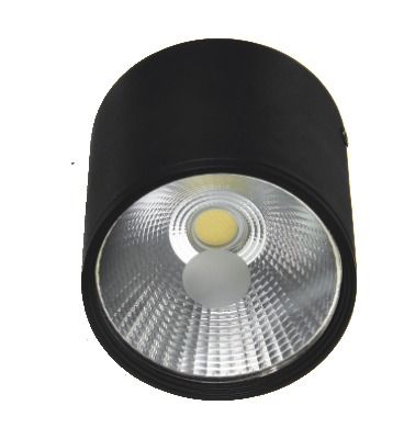 Black Cob Round Surface Downlighter 18w