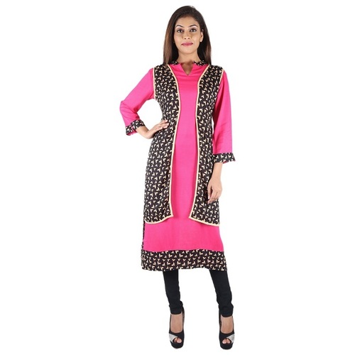 Rayon Printed Kurti - 100% Rayon, Sizes S/M/L/XL/XXL, Assorted Colors - Breathable, Comfortable, Anti-Wrinkle, Long Sleeve Design, Custom OEM Service