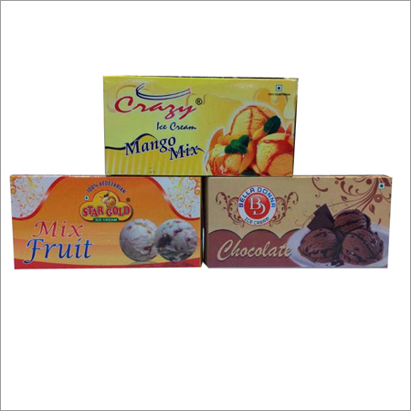 Ice Cream Packaging Box - 750ml | Laminated Material, Customized Front in White and Grey