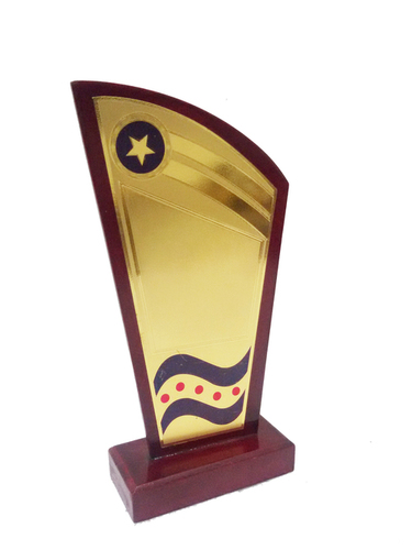 Brown Golden Wooden Trophy