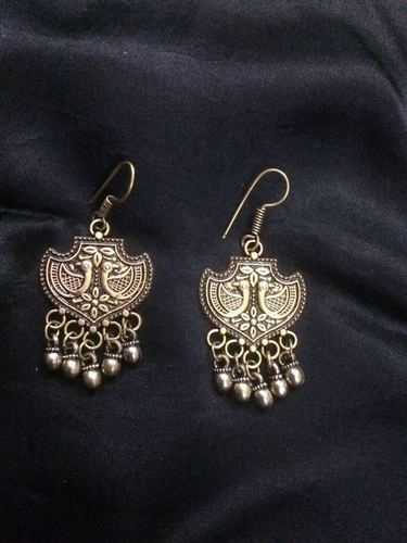 Small double tone peacock jhumka