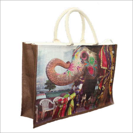 Jute Digital Print Bags - 34 x 51 x 15 cm | Durable, Attractive Design, Lightweight, Flawless Quality