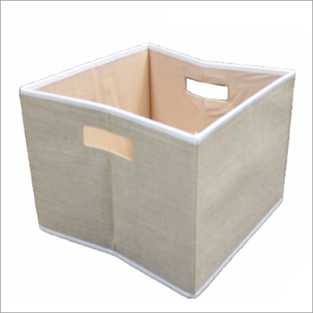 Jute Storage Bins Basket - Laminated Jute, 30x38x38 cm | Stylish Design, Crack Resistant, Easy to Carry, Premium Quality