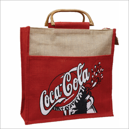 Jute Coca Cola Promotional Bags Size: 41 X 41 X 15 Cm