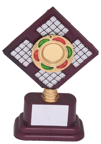 Plastic Trophy Cup - Plastic, 8 Inch Square Design | Brown Color, Artificial Trophy Ideal for Business Gifts and Souvenirs