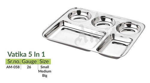 Stainless Steel Compartment Plate