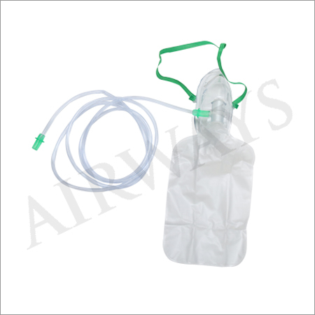 Airocon High Concentration Oxygen Mask - Plastic Material, Transparent Color | Portable Use for Hospital Settings