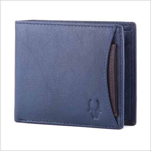 Mens Wallet - Leather, 4x3x1 Inches, Blue | 6-8 Card Slots, Cash Compartment, Slim Design, Durable, Stylish