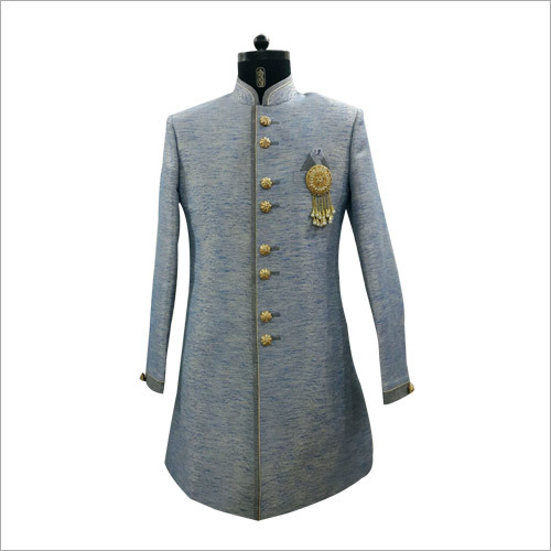 Rajwada Style Brooch Wedding Sherwani