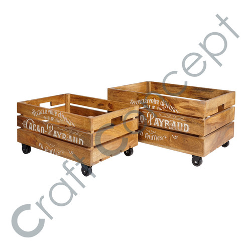 3 Strips Set Of 2 Wooden Box No Assembly Required