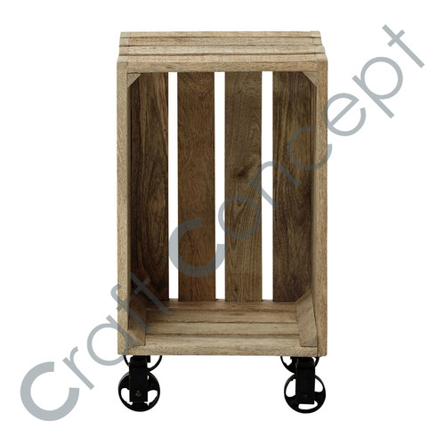 Casters Wooden Box - Mango Wood Indoor Furniture Eco-Friendly Design with Convenient Casters for Easy Mobility and Stylish Storage Solutions