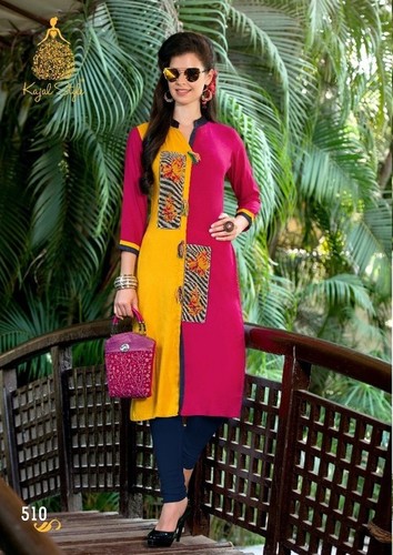 Kajal Style Rayon Designer Kurtis Kajal Style Rayon Designer Kurtis