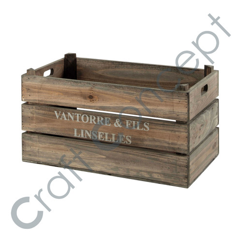 Dark Color Wooden Box - Solid Wood, Classic Design, Cream Lettering Detail, Ideal for Living Room Decor