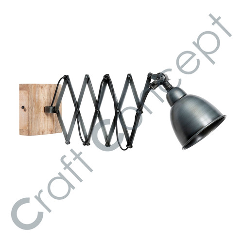 Zig-Zag Adjustable Lamp With Wooden Base No Assembly Required