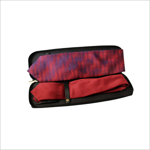 Tie Sorting Pouch - Polyester, 10x5x2 in, Black | Two-Tie Capacity, Self-Closing, Attached Chain