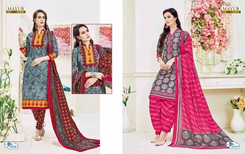 COTTON PRINTED UNSTITCHED DRESS MATERIALS