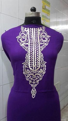 Purple Kurta With Silk Thread Embroidery