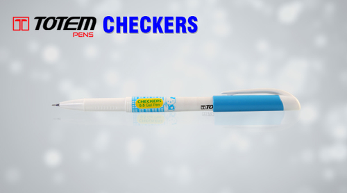 Blue Totem Checkers Gel Pen