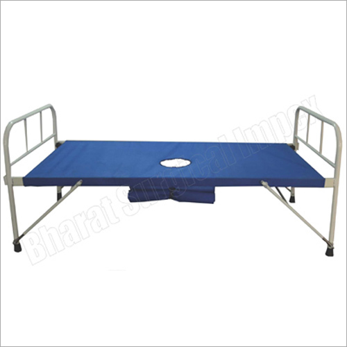 Cholera Bed - Metal Frame, Variable Dimensions, Blue | Durable, Comfortable, Fluffy Mattress, Central Hole, Four Legs