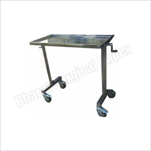 Mayo Instrument Trolley - Steel Frame, One Stainless Steel Tray, 100kg Load Capacity, Swivel Wheels, Durable, Movable, Damage Proof