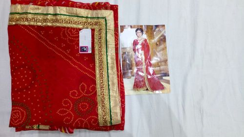 Pink Bandhani Saree For Navratri