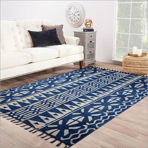 Indigo Hand Block Dhurries Indigo Hand Block Dhurries