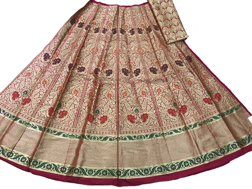 Maroon Handloom Banarasi Katan Silk Lehenga