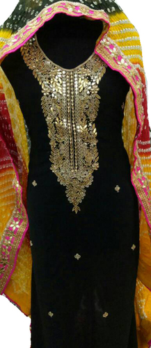 Dry Cleaning Black Gotta Patti Work Georgette Suit