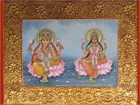 God Goddess Oil Paintings With Gold Work