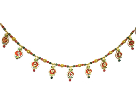 Hanging Toran - Bead Material, 36-48 Inches Length, Red Color, Pomegranate Design | Lightweight, Easy Hanging, Elegant Festive Decor